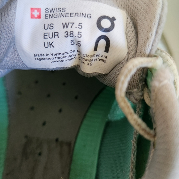 Womens On Cloud Running Yoga Shoes Mint Green size 7.5 - Picture 10 of 11